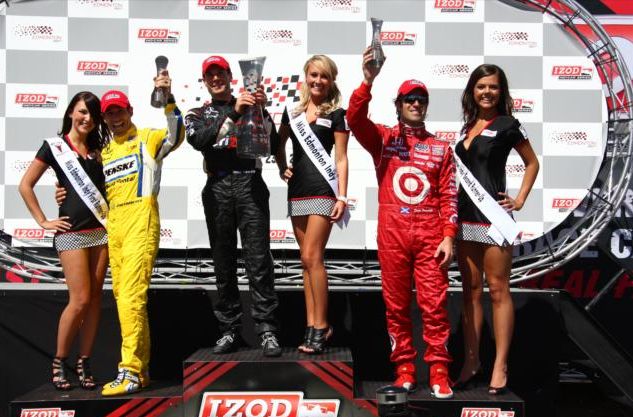 The podium finishers celebrate at Edmonton. Photo by Chris Jones